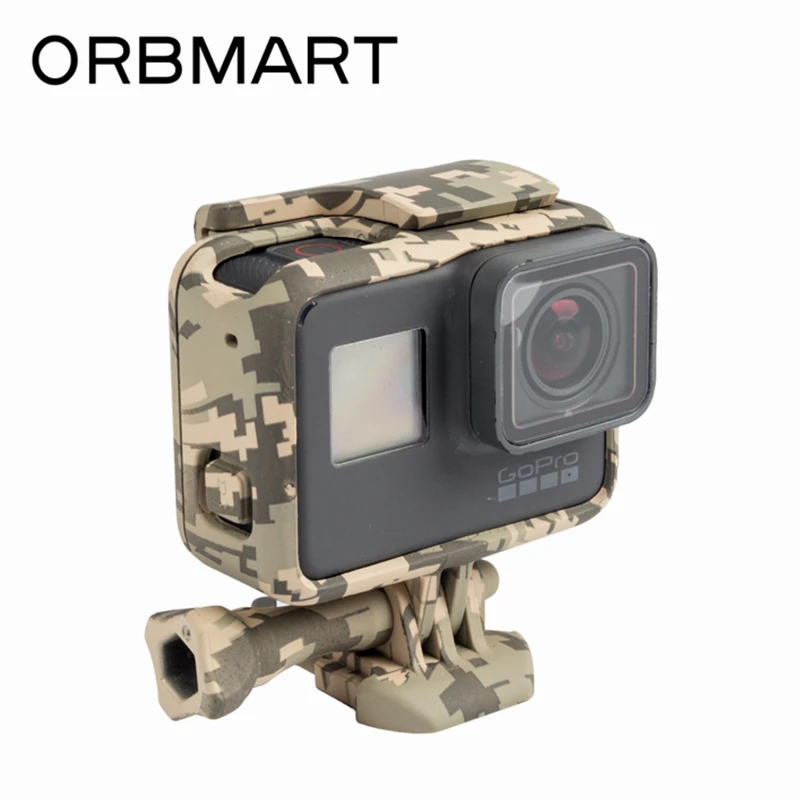 ORBMART Cool Camo Camouflage Frame Protective Housing Case Shell For Go Pro GoPro Hero 5 6 7 Sport Camera