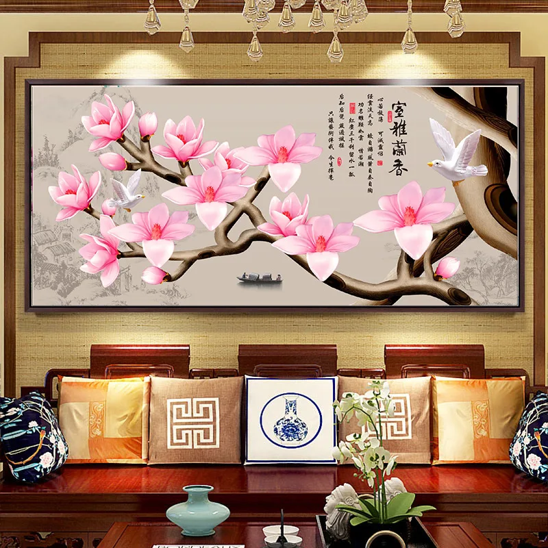 DIY 5D Sale Diamond Embroidery, Diamond Mosaic, Full, Simple Magnolia Flower, Diamond Painting Cross Stitch,3D, Decoration, Gift