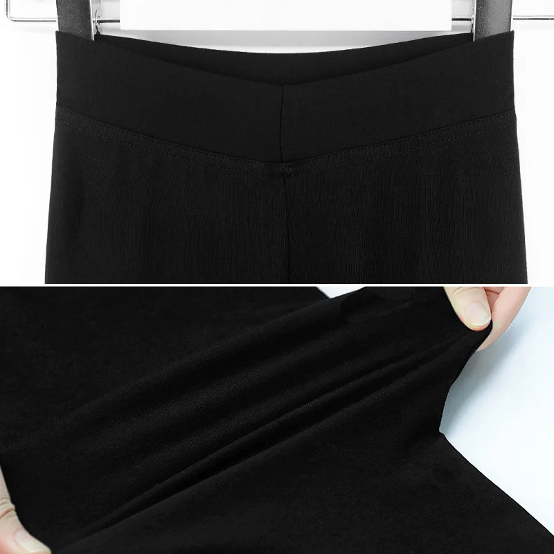 Pantalones negros informales para niñas, pantalón acampanado de algodón para gimnasia, Fitness, Ballet, baile