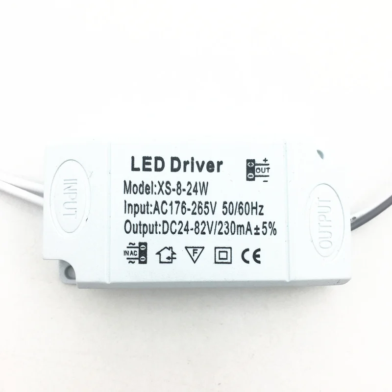 8-24W LED Constant Current Driver 230mA DC Output Power Supply 176-265V AC Input Lighting Transformer For LED Ceiling Lights