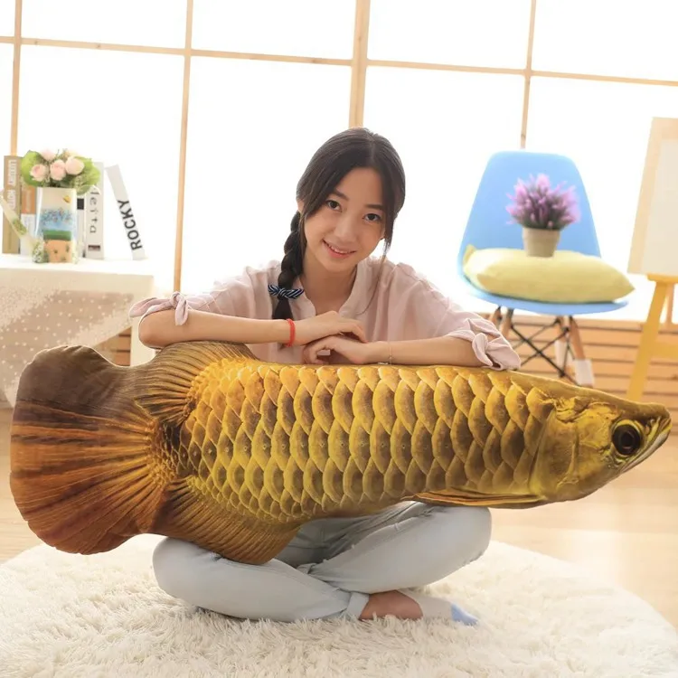 big plush fish toy stuffed orange Arowana design pillow gift about 120cm 0633