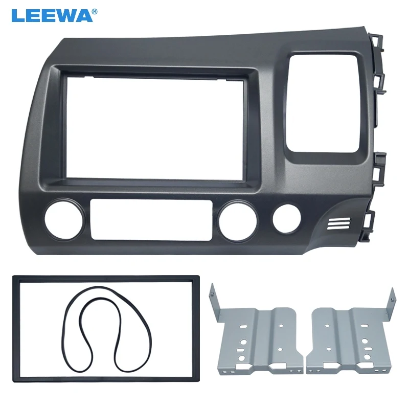 

LEEWA Car DVD/CD Radio Audio Fascia Panel Frame Adaptor Fitting Kit For Honda CIVIC(RHD) 2DIN Stereo Plate Frame Installation