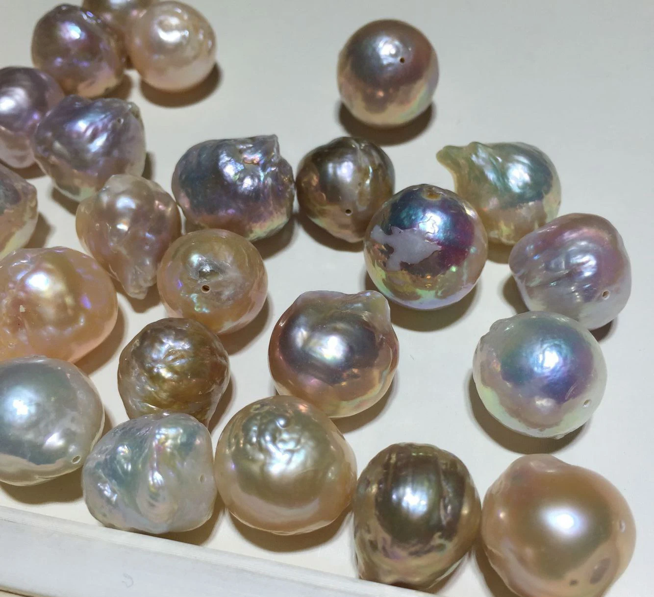 14-15mm Baroque Loose Pearl Multicolor Full Drilled Hole Natural Freshwater Keshi Pearl Women DIY Pearls 20Pieces/Lot