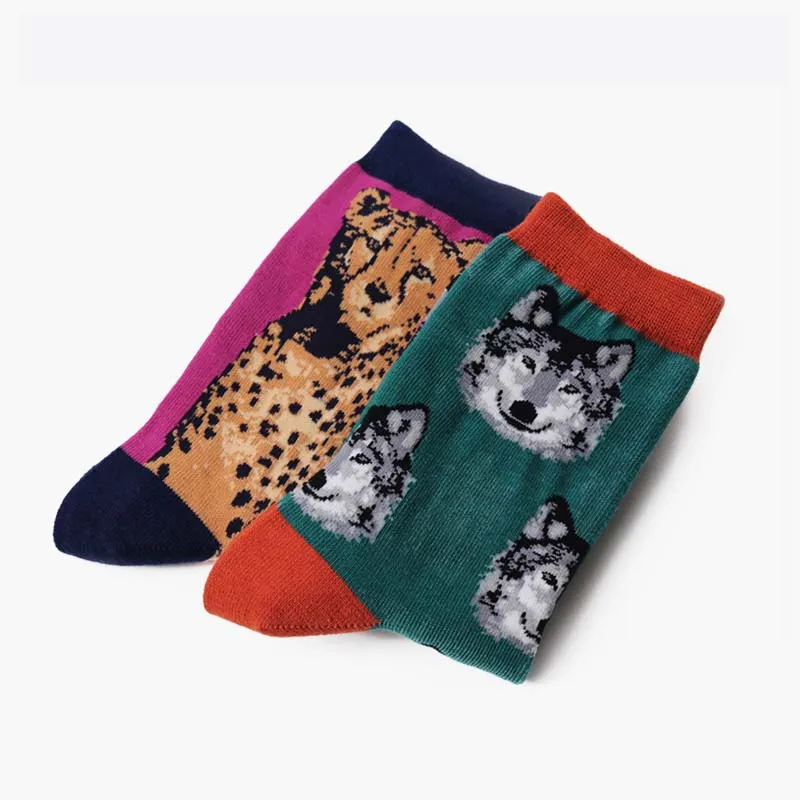 WPLOIKJD-Calcetines Divertidos de algodón para Mujer, medias de calle con diseño de arte abstracto, regalo de Animal feliz, Unisex