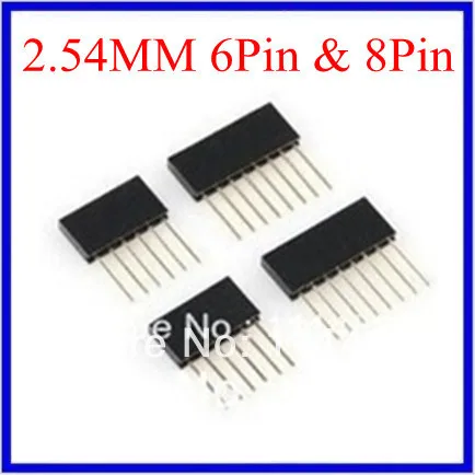 80PCS 2.54MM 6Pin & 8Pin 10MM Long Needle Female Header Strip Stackable Header for arduino W5100 6p 8p Long Needle Female Kit