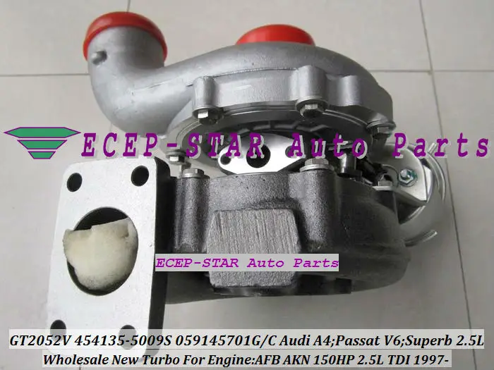 Turbo GT2052V 454135-5009S 454135 059145701G/C Turbocharger For AUDI A4 SKODA Superb VW PASSAT V6 1997- AFB AKN 2.5L TDI 150HP - view 2