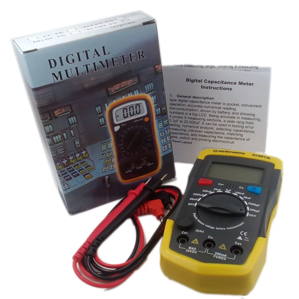 Misuratore di capacità Digtital Tester di condensatori XC6013L Tester di capacità del misuratore di circuito MF UF