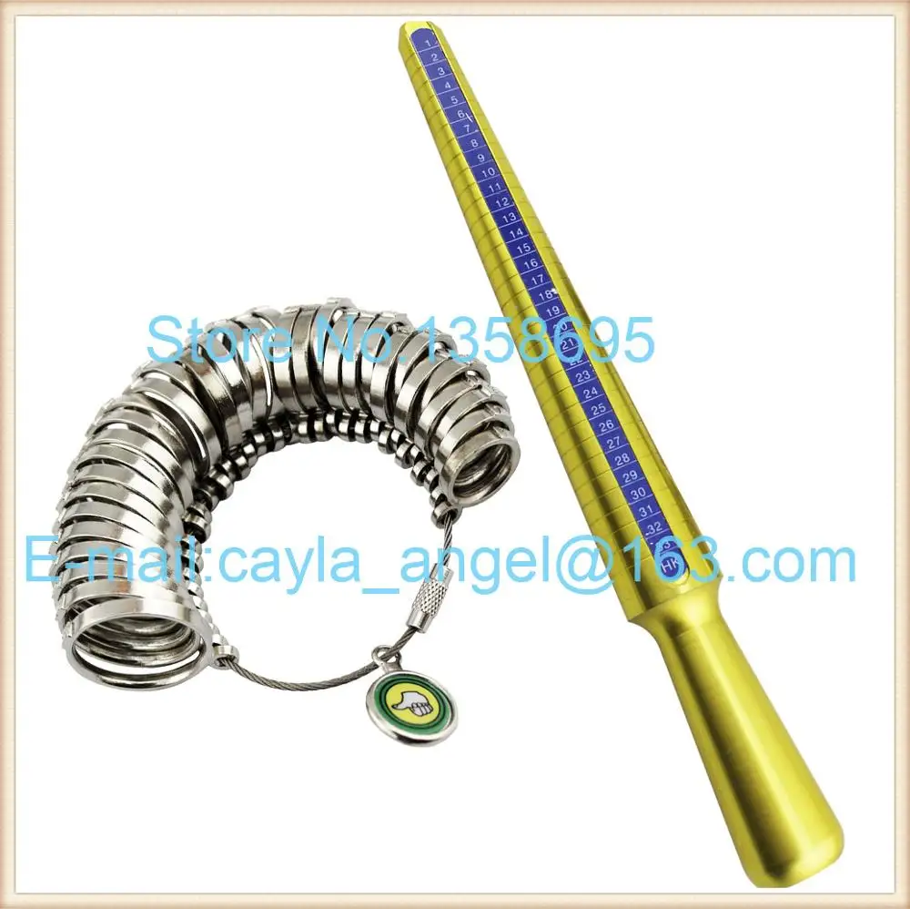 

diy Copper Ring Stick and Ring Sizer Set,Measure Finger Size& Ring Gauge Metal Finger Sizer Tool Measure 1-33 HK Size