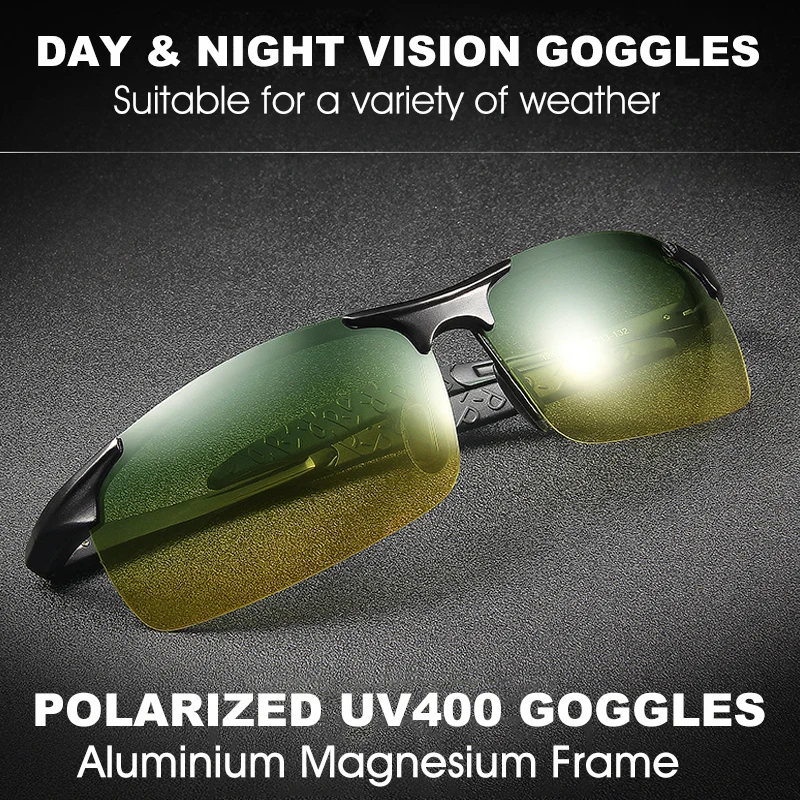 Classic Alloy Frame Polarized Sunglasses Men Day Night Eyewear Male Anti-glare UV400 Driving Glasses Women gafas oculos de sol