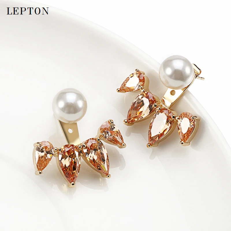 

Newest Champagne Zircon Earrings Ear Lepton Gold & Black Drops Of Water Zircon Earings Earring Stud Earrings For Women Jewelry