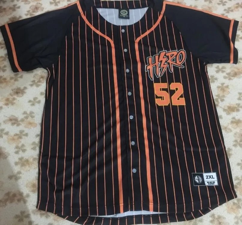 2019 new Design HIPJazer Street jerseys Hero Men baseball Jerseys hiphop baseball stripe shirt tops Black and white color