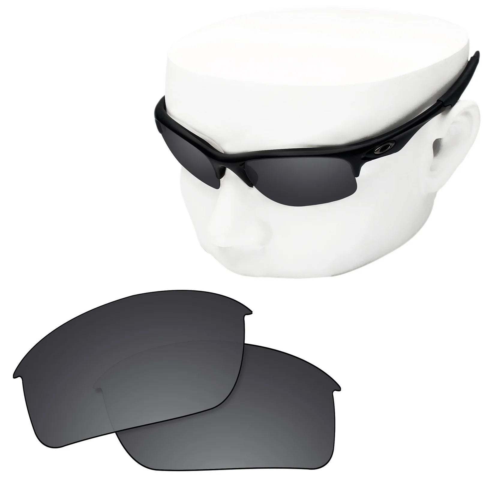 

OOWLIT Polarized Replacement Lenses of Black Chrome for-Oakley Bottle Rocket OO9164 Sunglasses