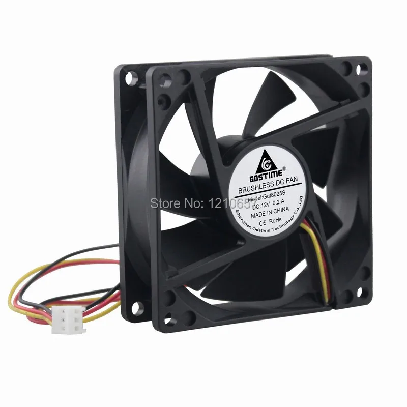 

10 Pieces LOT Gdstime 8025S 80mm 80x80x25mm 8cm DC 12V 3Pin PC Cooling Cooler Fan