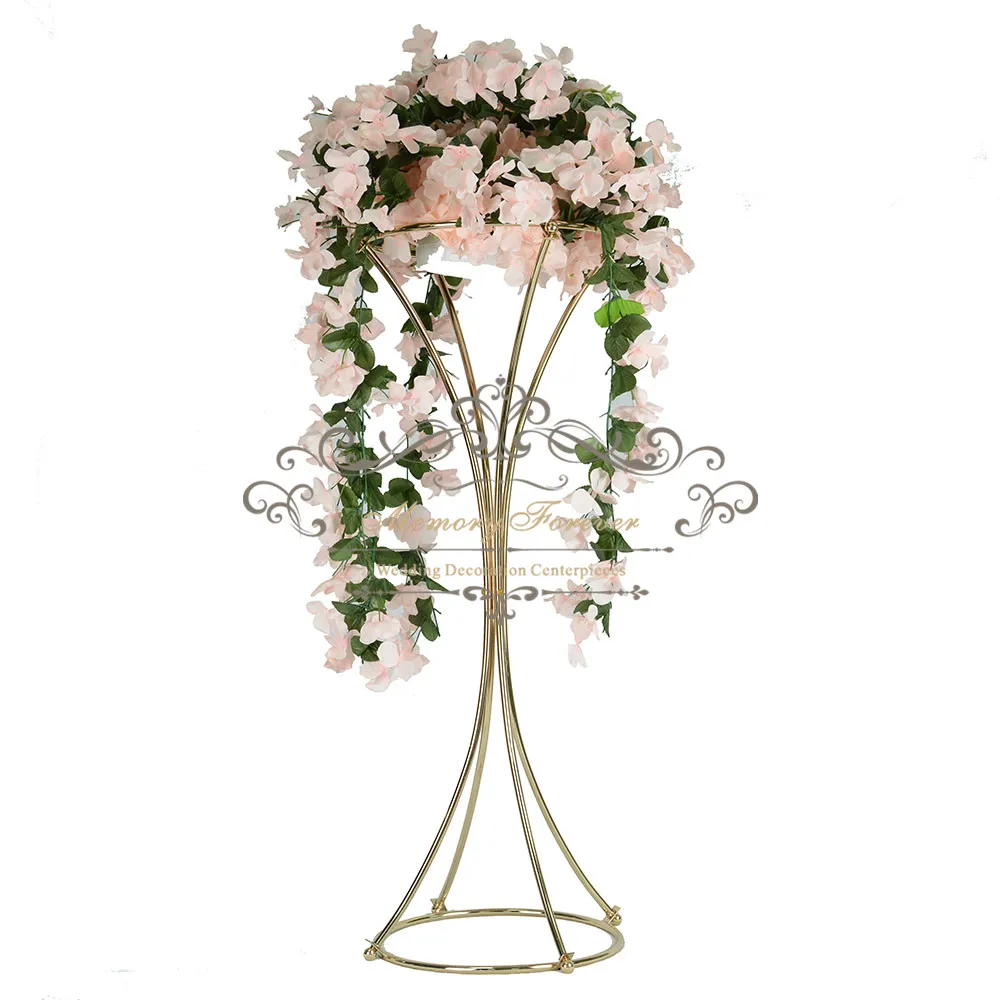 Elegant Gold Centerpiece for Wedding Table Decoration Event Road Lead Party Decor Metal Columns Rustic Flower Arrangements