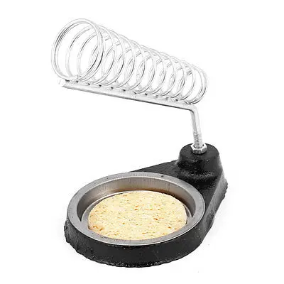 

Benchtop Metal Soldering Iron Stand Holder w Round Shaped Sponge