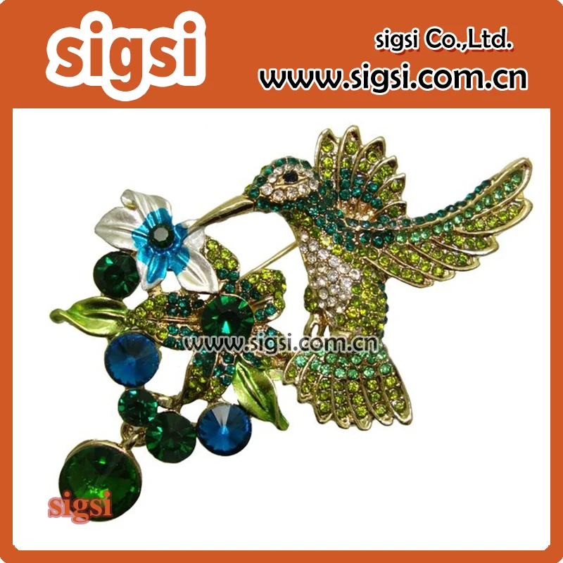 

Rhinestone animal Hummingbird brooch crystal flower brooch jewelry