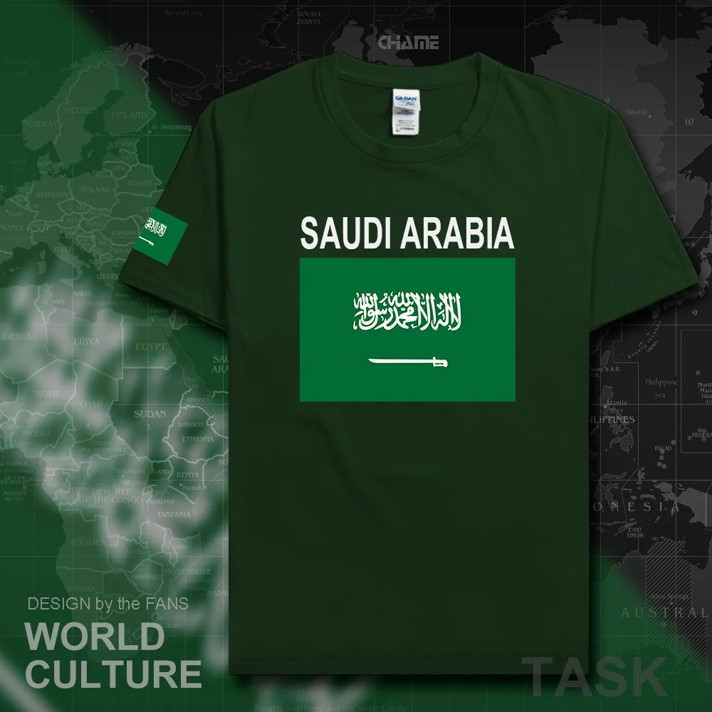 Kingdom of Saudi Arabia t shirts man 2017 t-shirt nation team tshirt 100% cotton gyms meeting fans streetwear tops Saudi Arabian