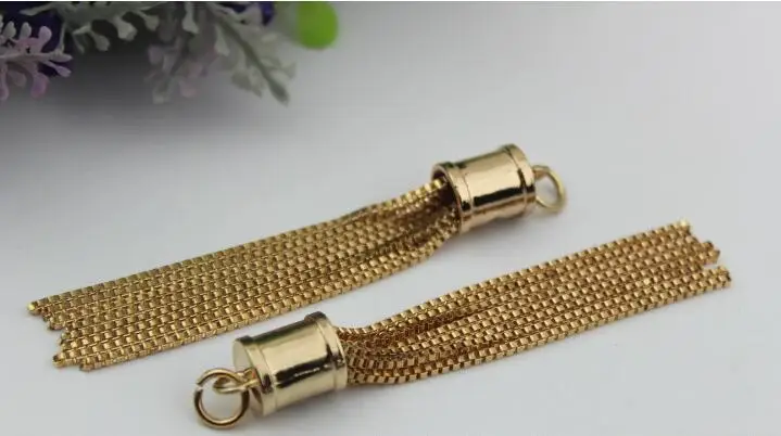 (10 PC/lot) metal plating processing leather handbags shoes key chain tassel pendant decorative accessories