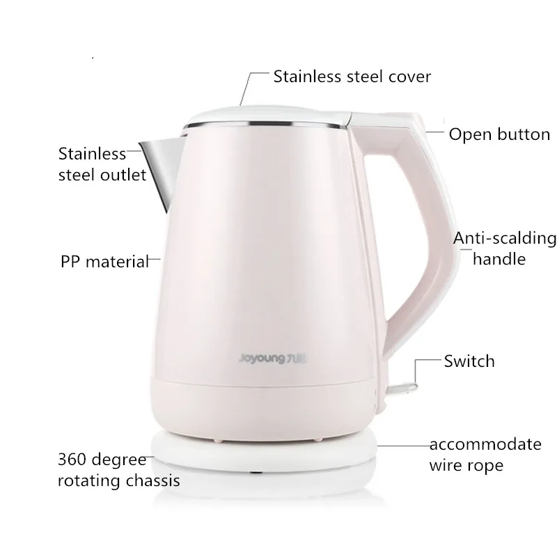 220V Automatic Electric Kettle Boiling Water Pot 1.5L Stainless Steel Inner Electric Kettle Pot High Quality EU/AU/UK/US Plug