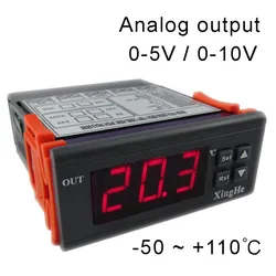 Analog output thermostat output voltage 0-5V or 0-10V to control your frequency converter or adjustable power