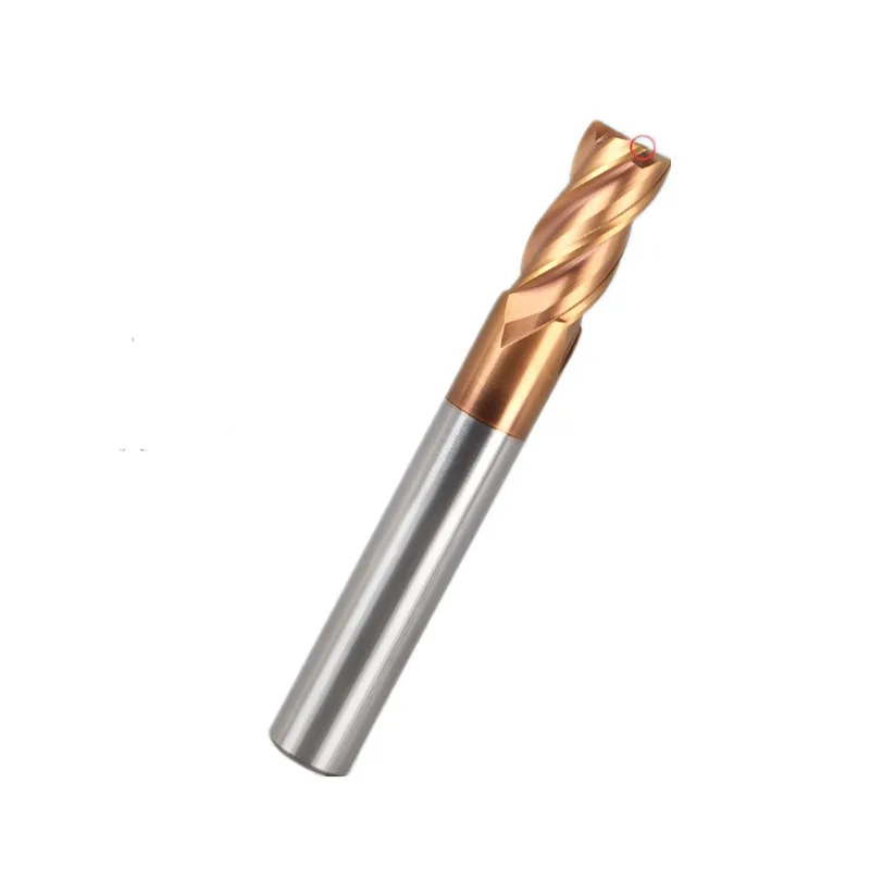 Hrc60 4 flautas r0.2 0.3 0.5 1.0 * d4 6 8 10 12mm raio de canto revestimento fresa cnc espiral roteador bits ferramentas de fresagem