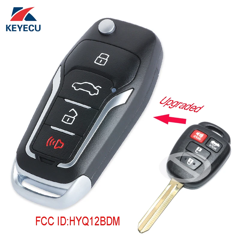 

KEYECU Replacement Upgraded Flip Remote Car Key Fob 314MHz H for Toyota RAV4 Camry Corolla 2014-2016 FCC ID: HYQ12BDM