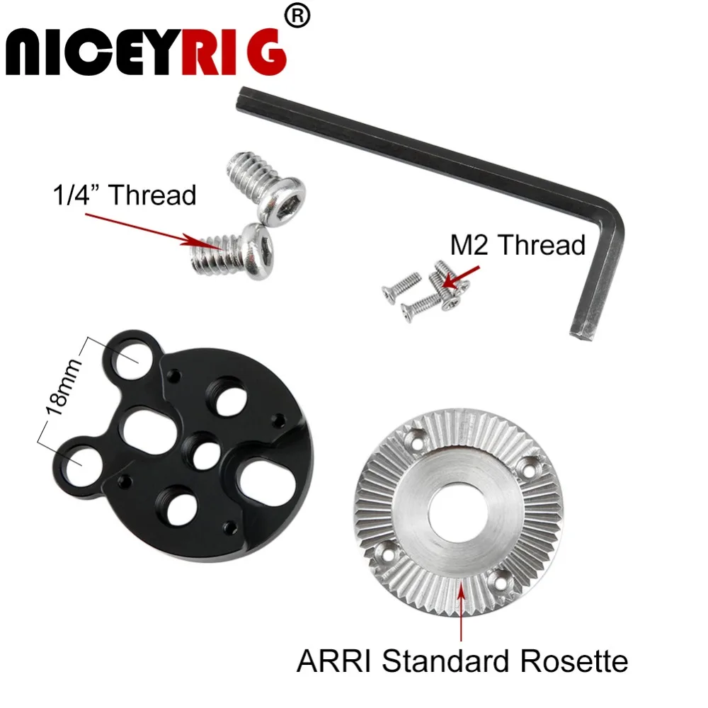Uchwyt NICEYRIG ARRI rozeta adapter do montażu klatka operatorska z uchwytem drewniana uchwyt rękojeści Rig 1/4 "M2 śruba DSLR Case Rig VCT Zacuto Arri