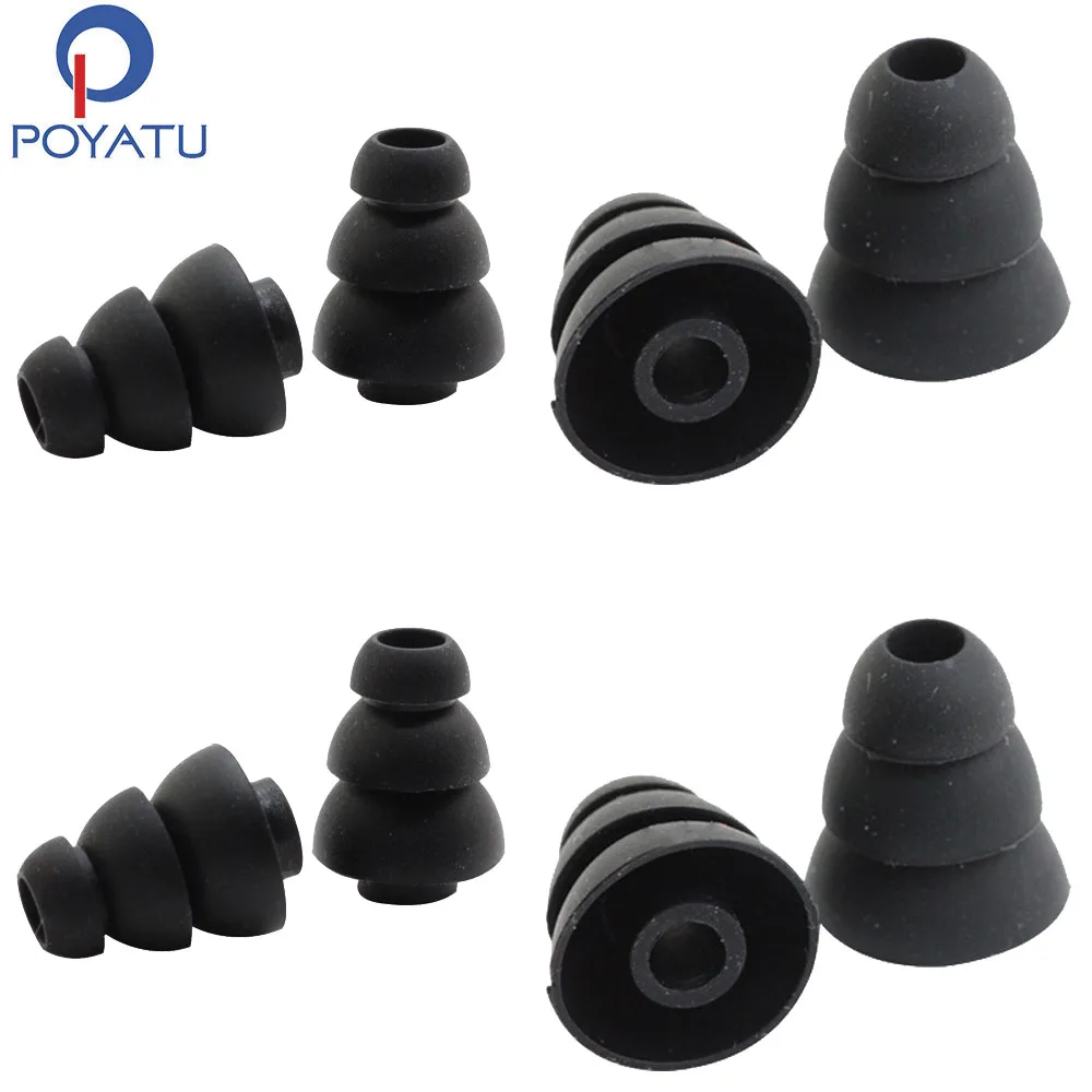 POYATU Three Triple Flange Ear tips Ear Tips Foam For UrBeats 2.0 Ear Tips Silicone For Tour2 Tour 2.5 In-Ear Headphone Eartips