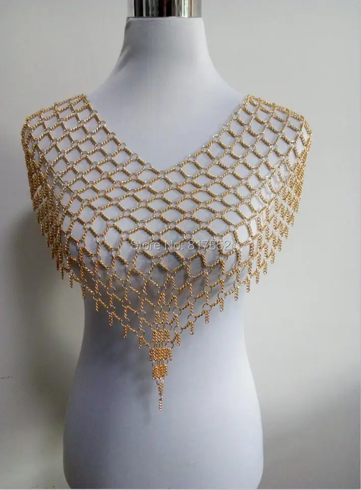 NEW STYLE FASHION WOMEN HARNESS Gold colour CHAINS UNIQUE DESIGN SHAWL CHAINS BODY JEWELRY 3 COLORS