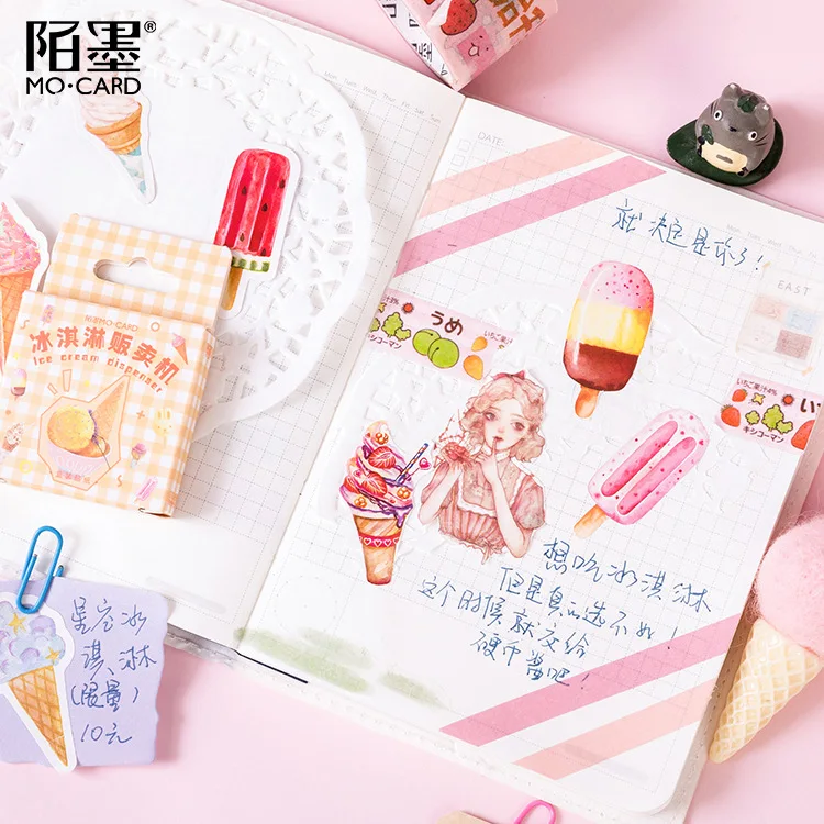 46pcs/lot Yummy Ice Cream Paper Sticker Decorative Sticker Diy Diary Scrapbooking Label Sticker