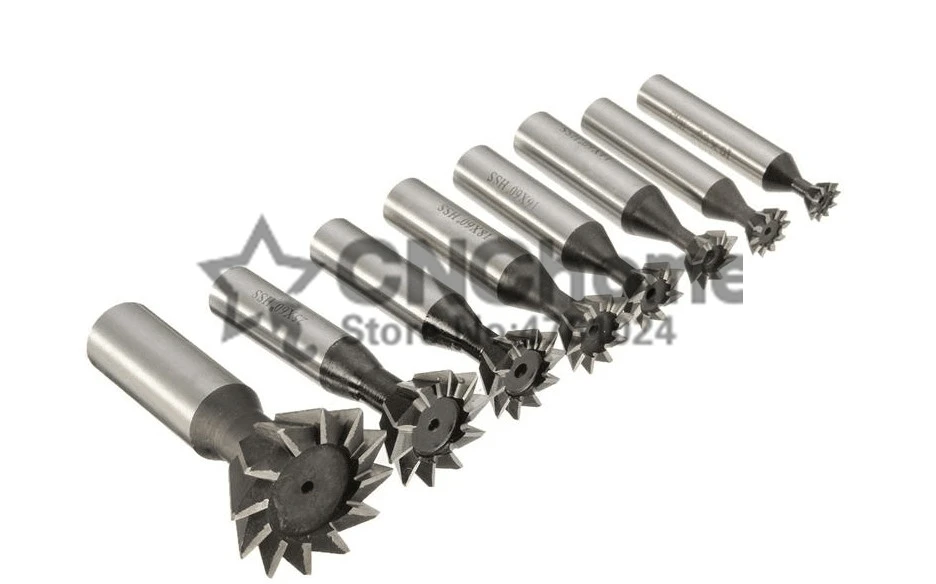 1PCS 45 Degree HSS Dovetail Cutter End Mill Milling 10mm 12mm 14mm 16mm 18mm 20mm 25mm 30mm 32mm 35mm 40mm 45mm 50mm 60mm