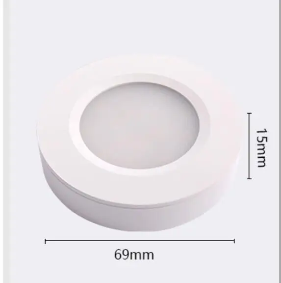 LED cabinet light 3W 12VDC LED puck light white shell silver shell round LED LED Home Kitchen light