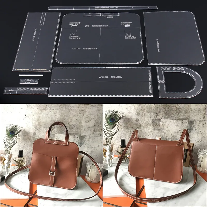 1set modello di design per borsa a tracolla singola in pelle fatta a mano da donna casual in pelle modello di versione durevole in acrilico