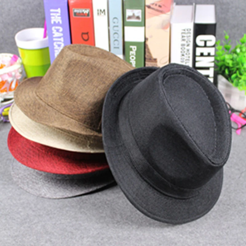 British Style Men Women Jazz Cap Hat Stingy Brim Panama Fedoras Travel Sunhat Chapeau Headgear for Unisex