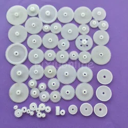 58pcs/bag J293Y Plastic 0.5 Module Gears White Micro DC Motor Toys Gears DIY Combination Parts