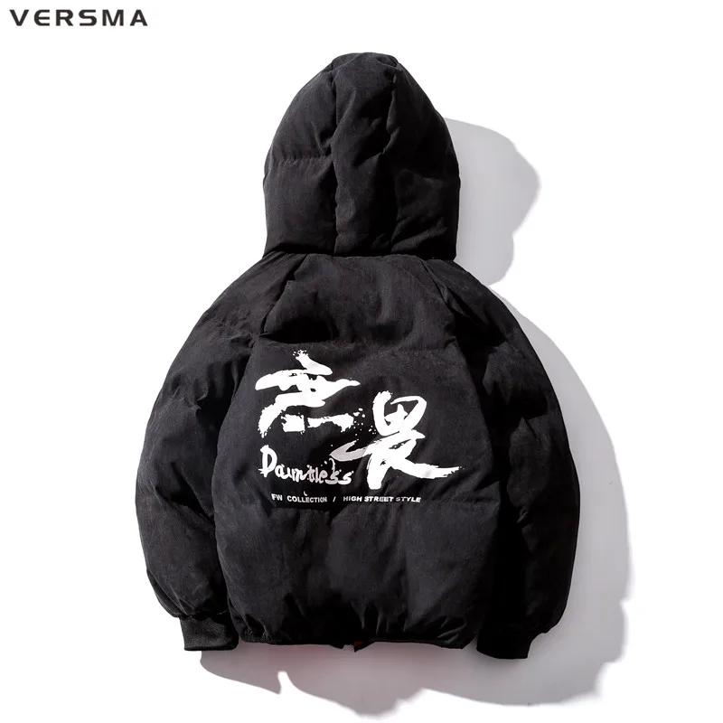 VERSMA 2018 Korean Winter Slim Fit Bat Sleeve Jacket Coat for Men Thick Parka Youth Russian Men Winter Parkas Jackets Coats 5XL