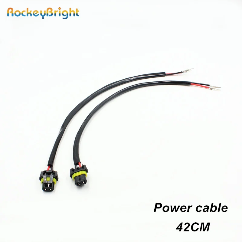 Rockeybright 2pc 12V 35W 55W HID conversion kit light bulb wire harness power plug cord H3 H8 H9 H10 H11 880 881 power connector