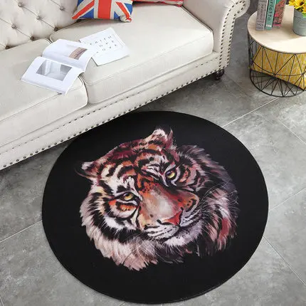 Tiger Avatar Creative Carpet, Coffee Table, Sofa, Bedroom, Bedside, Round Mat