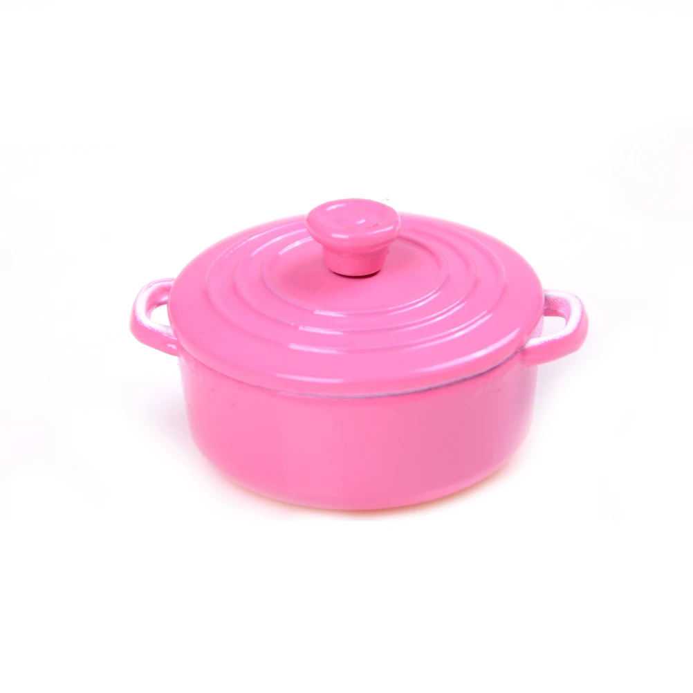 1:12 Mini Pot Caldaia Pan Con Coperchio Casa di Bambola Accessori Casa Delle Bambole In Miniatura Da Cucina Utensili Da Cucina Ware Gioco Cucina Giocattolo