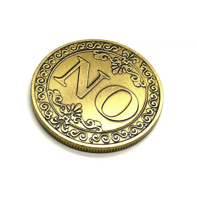 YES or NO Commemorative Coin Floral YES NO Letter Coin Classic Magic Tricks TOYS  Close Up Magic Props Show Tool