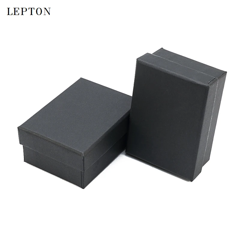 Lepton-cajas de papel negro mate para guardar joyas, estuche de transporte de alta calidad, 50 unids/lote, venta al por mayor