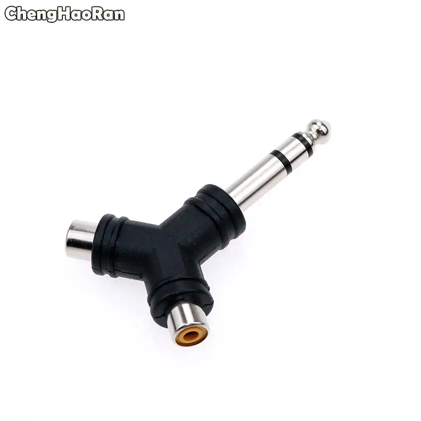 ChengHaoRan Audio Adapter 6.35mm 1/4" Male Mono/Dual Plug To RCA Female Jack Audio Adapter Connector TS For Home KTV Use