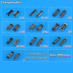 ChengHaoRan Power Volume On Off FPC Connector Plug On Motherboard Replacement for iPhone 5 5C 5S SE 6 6S 7 8 Plus X