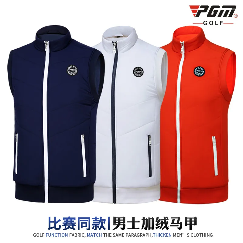 Men's Golf Vest Fiber Fill Thermal Insulated Golf Gilet Thickening Lining Match Version Autumn Winter Golf Colthing