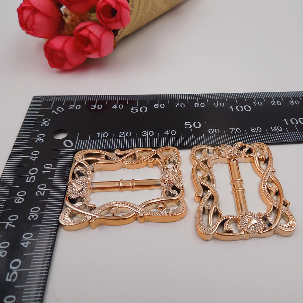 44/35mm,10pcs uv plated rose gold no fade ribbon buckle acessorie butterfly Invitation Ribbon Slider Headband Hair Clip DIY