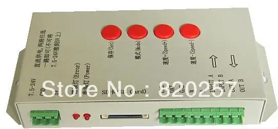 

free shipping digital programmable led pixel controller, support IC WS2811,LPD6803,WS2801,TM1804.etc; T-1000S