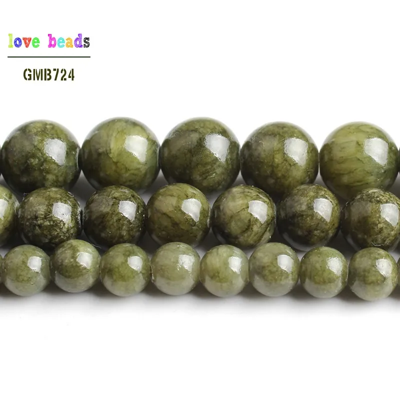 Grass Green Stone Beads Jades Round Beads for Jewelry Making 15\'\' Strand DIY Bracelet Jewellery 6mm 8mm 10mm