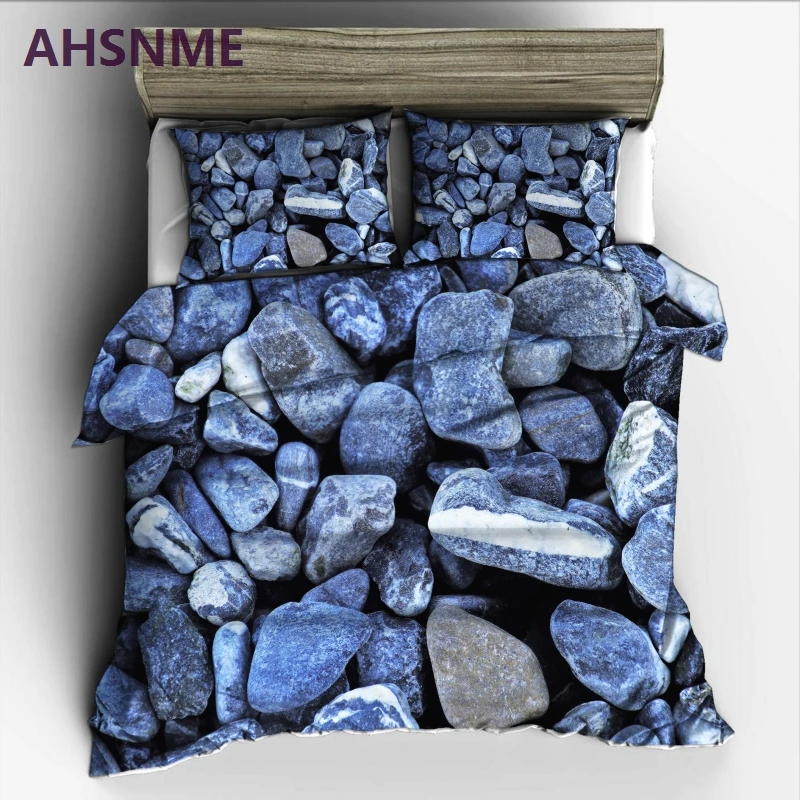 

AHSNME Summer cool natural stone pattern Bedding Set High-definition Print Quilt Cover for RU AU EU King Queen Double Size