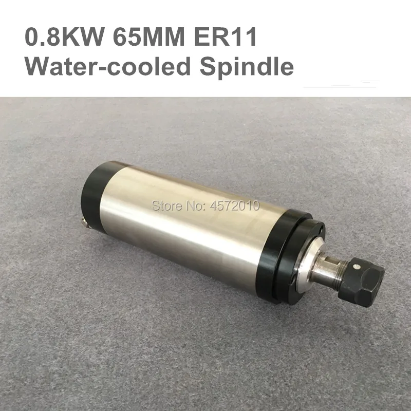 

0.8kw water cooled spindle cnc high speed router motor 65mm er11 800w spindle motor 4pcs bearing 24000RPM