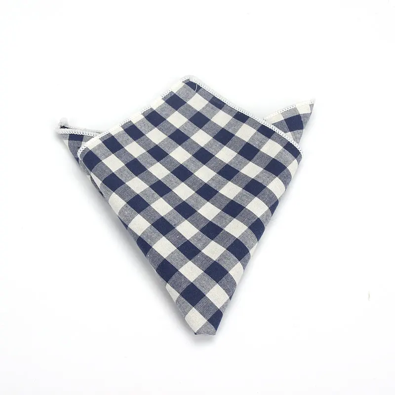 Brand New Men's 100% Cotton Handkerchiefs Woven Plaid Pocket Square Male Wedding Party Handkerchief Vintage Towels Fashion Hanky